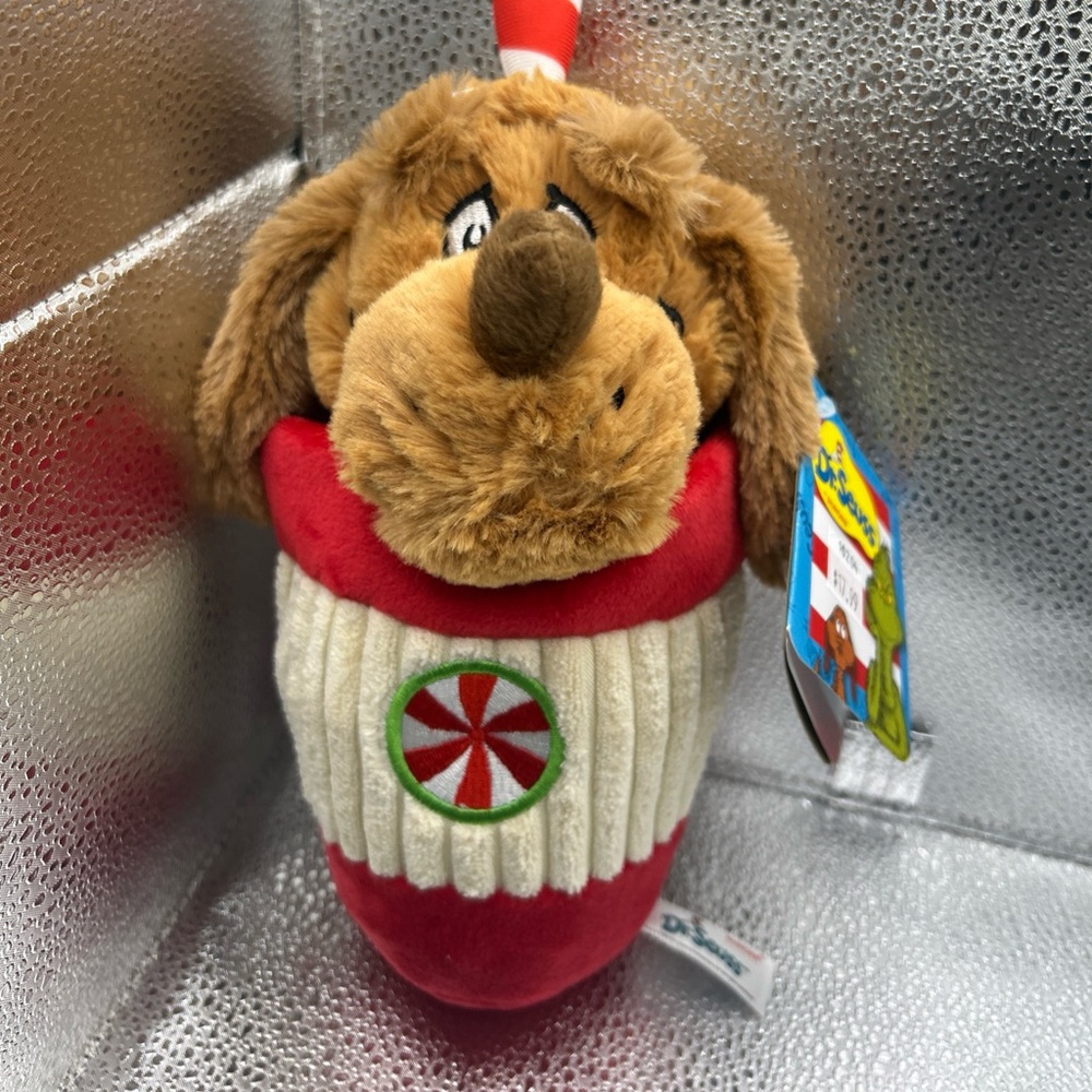 Aurora - Dr. Seuss - 9" Max Peppermint Cup Festive Stuffed Animal Dog New